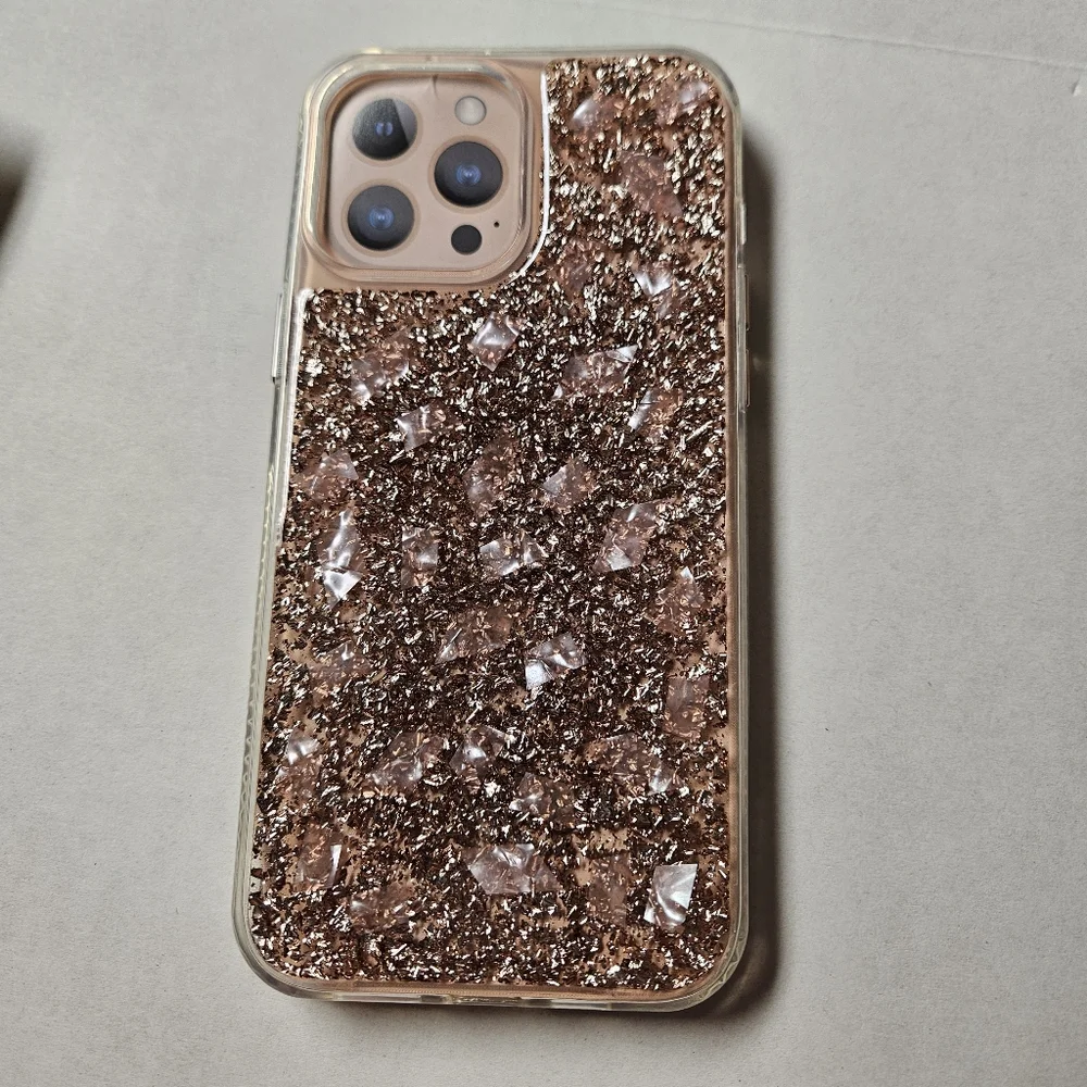 ONN Rose Gold Glitter Phone Case for iPhone 13/12‎ Pro Max